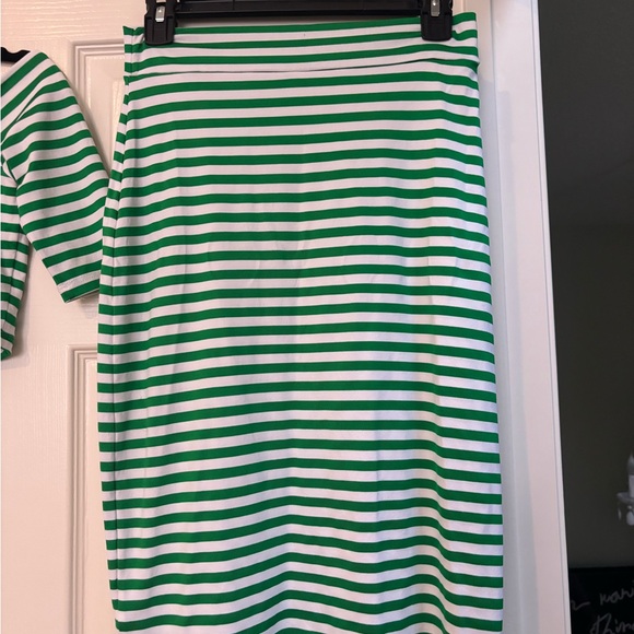 Susana Monaco Green and White Cropped Skirt Set - Picture 3 of 5